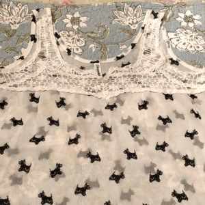 EUC Aeropostale sheer tank top sz L Scottie print